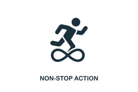 Non-Stop Action Icon: A Versatile Design Tool for Modern Creatives