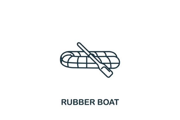 Rubber Boat Icon: Simple Line Element for Design Projects